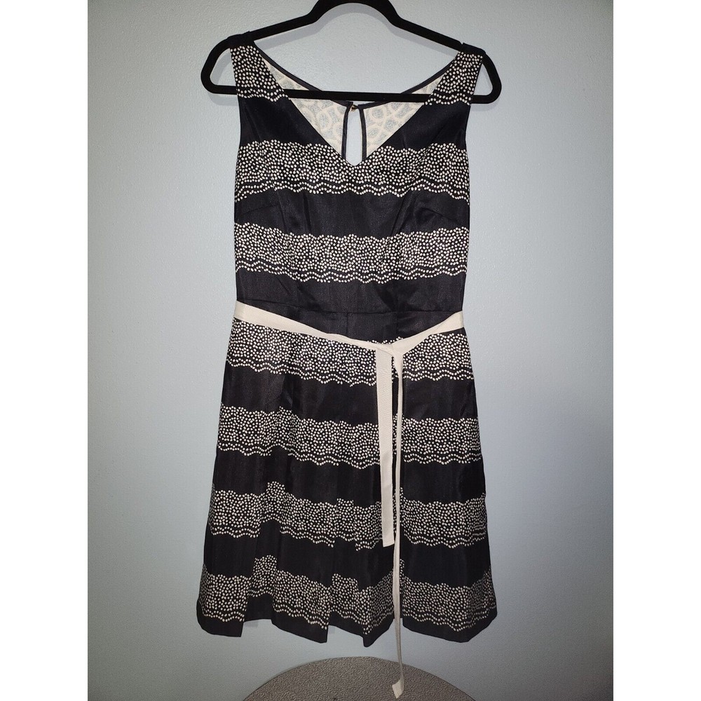 Julian Taylor Women's Pleated Dress with Lace Back Navy Blue Size 8